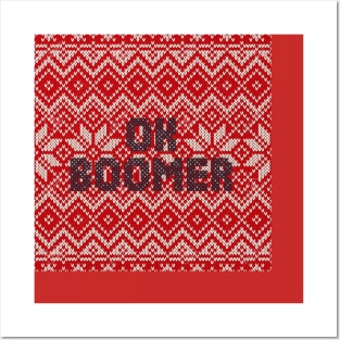 OK BOOMER UGLY CHRISTMAS SWEATER Posters and Art